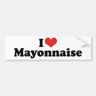 Autocollant De Voiture J'adore Mayo au Coeur - Amateur de Mayonnaise