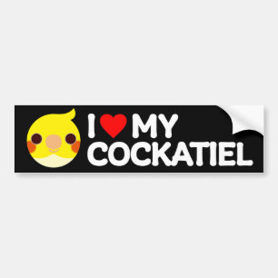 Autocollant De Voiture J'ADORE MON COCKATIEL – lutino