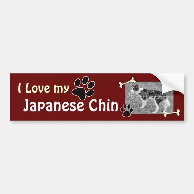 Autocollant De Voiture J'adore mon Sticker Chin japonais (Devant)