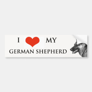 AUTOCOLLANT DE VOITURE J'ADORE MON STICKER DE BOUTEILLE ALLEMAND SHEPHERD