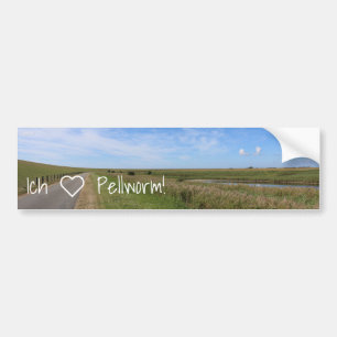 Autocollant De Voiture J'adore Pellworm ! Ciel au-dessus de l'île verte