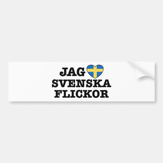 Autocollant De Voiture Jag Svenska Flickor (Devant)