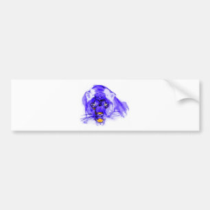 Autocollant De Voiture Jaguar Blue Digital Pop Art
