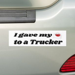 Autocollant De Voiture J'ai donné mon coeur à un camion