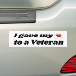 Autocollant De Voiture J'ai donné mon coeur à un vétéran