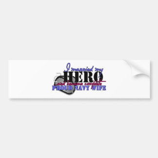 AUTOCOLLANT DE VOITURE J'AI ÉPOUSÉ MA MARINE DE HÉROS