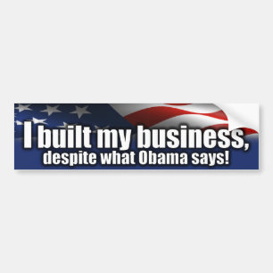Autocollant De Voiture J'ai établi mes affaires - anti Obama
