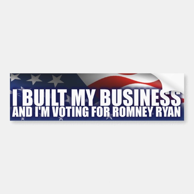 Autocollant De Voiture J'ai établi mes affaires - Romney Ryan (Devant)