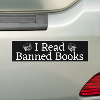 Autocollant De Voiture J'ai lu des livres interdits en noir et blanc