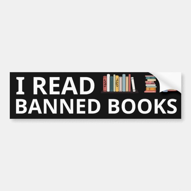 Autocollant De Voiture J'Ai Lu Les Livres Interdits, Bumper sticker, (Devant)