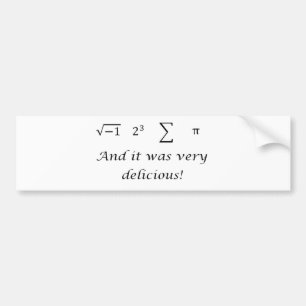 Autocollant De Voiture J'ai mangé une certaine chemise de maths de tarte