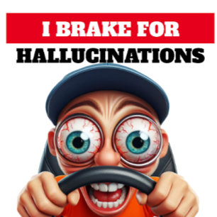 AUTOCOLLANT DE VOITURE J'AI PRIS DES HALLUCINATIONS