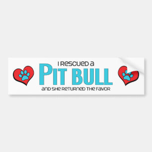 Autocollant De Voiture J'ai secouru un pitbull (le chien femelle)