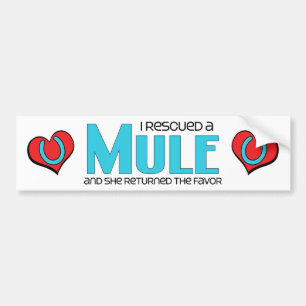 Autocollant De Voiture J'ai secouru une mule (la mule femelle)