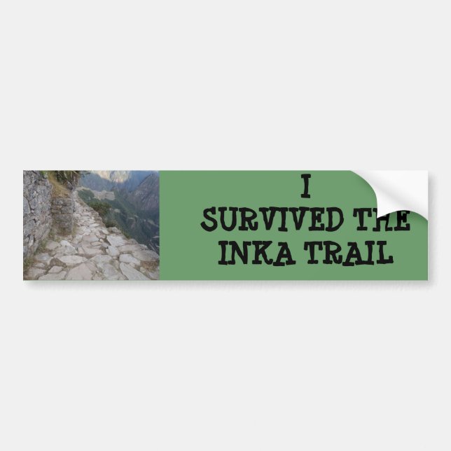 AUTOCOLLANT DE VOITURE J'AI SURVÉCU À LA TRAÎNÉE BUMPERSTICKER D'INKA (Devant)