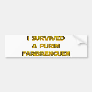 Autocollant De Voiture J'ai survécu à un Purim Farbrenguen