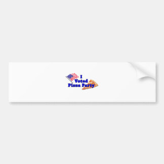 Autocollant De Voiture J'ai voté la partie de pizza