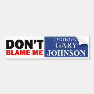 Autocollant De Voiture J'ai voté pour GARY JOHNSON