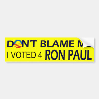 Autocollant De Voiture J'ai voté pour le bumpersticker de Ron Paul