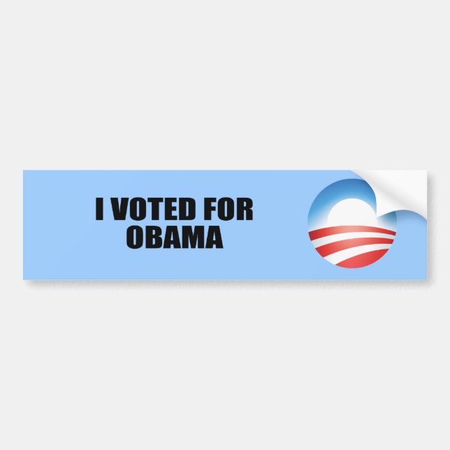 AUTOCOLLANT DE VOITURE J'AI VOTÉ POUR OBAMA (Devant)