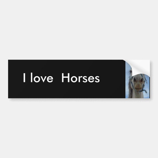Autocollant De Voiture J'aime, adhésif pour pare-chocs de chevaux (Devant)