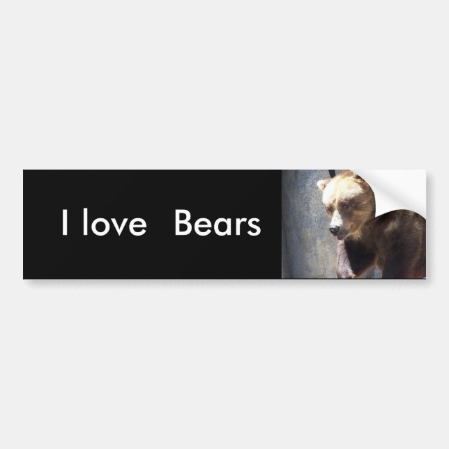 Autocollant De Voiture J'aime, adhésif pour pare-chocs d'ours (Devant)