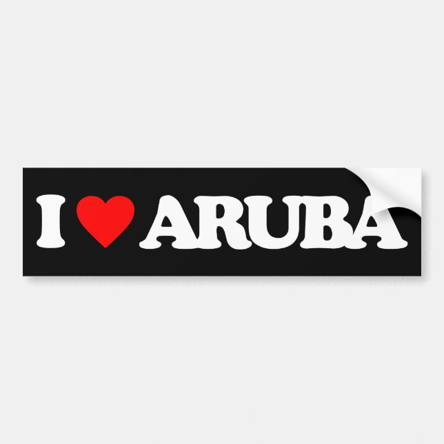 AUTOCOLLANT DE VOITURE J'AIME ARUBA (Devant)