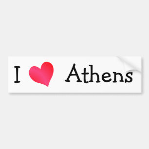 Autocollant De Voiture J'aime Athènes