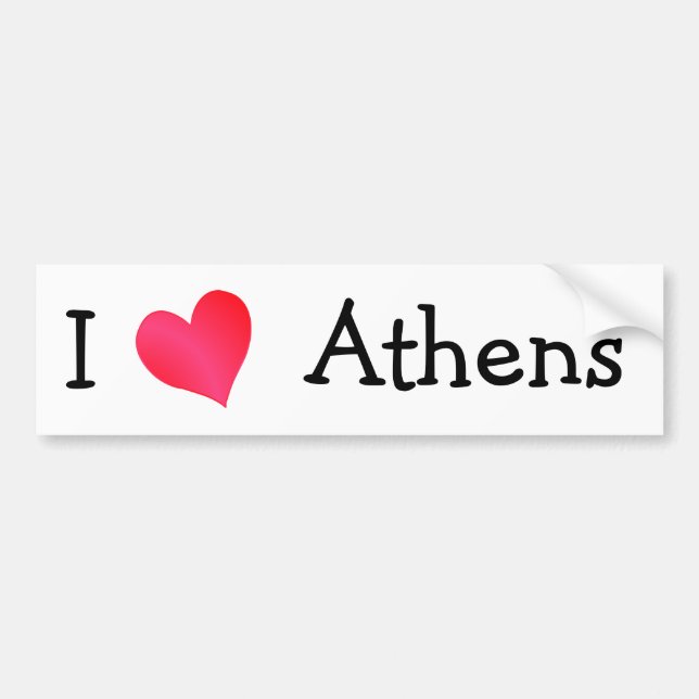 Autocollant De Voiture J'aime Athènes (Devant)
