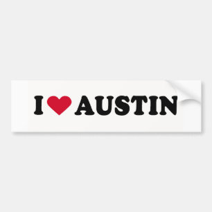 AUTOCOLLANT DE VOITURE J'AIME AUSTIN