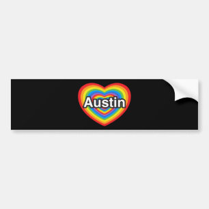 Autocollant De Voiture J'aime Austin. Je t'aime Austin. Coeur