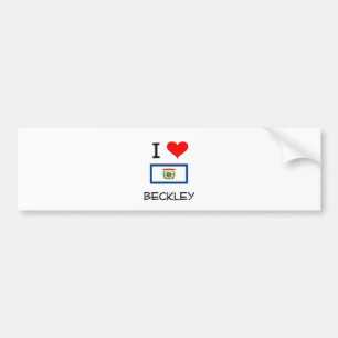 Autocollant De Voiture J'aime Beckley la Virginie Occidentale
