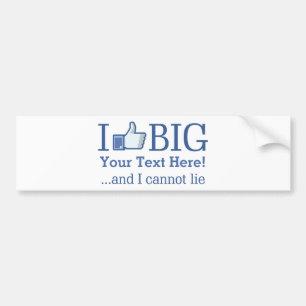 Autocollant De Voiture J'aime Big Personnalisé avec votre création de tex