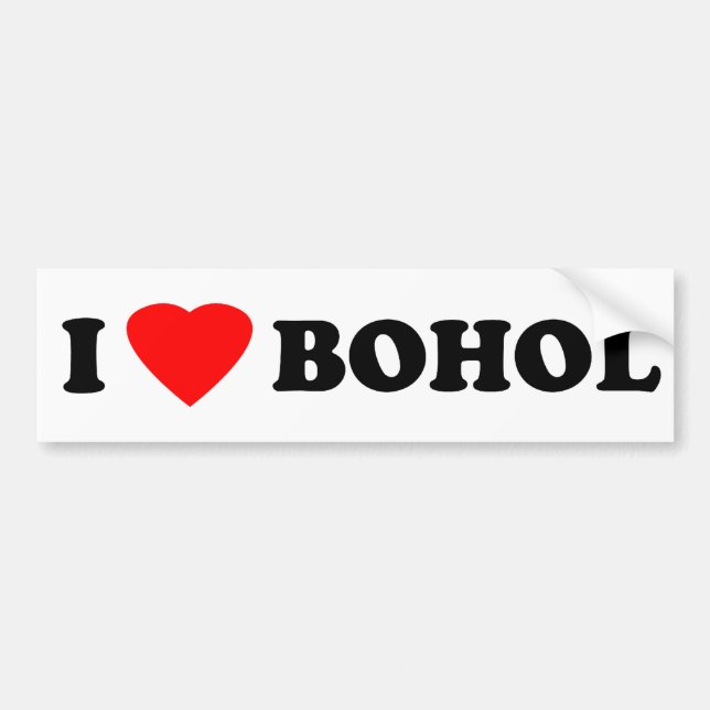 Autocollant De Voiture J'aime Bohol (Devant)