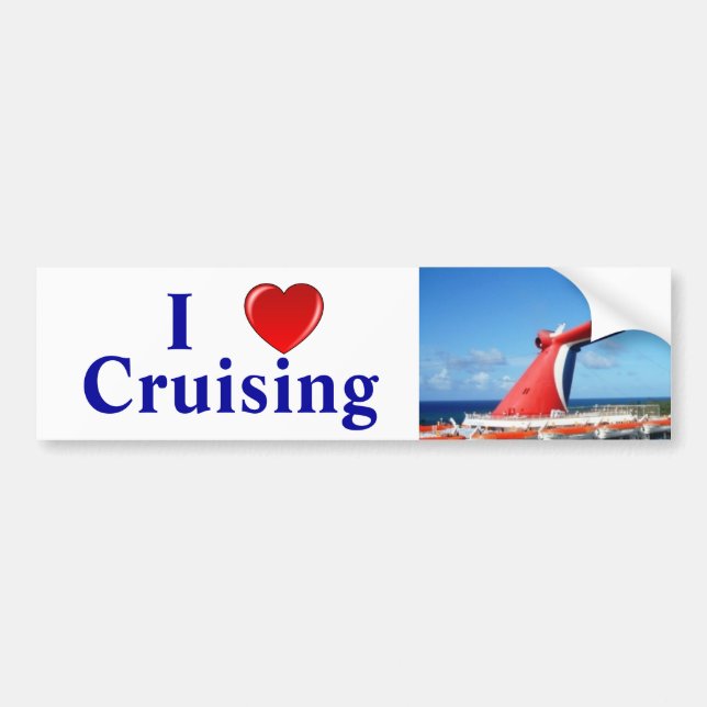 Autocollant De Voiture J'aime C de croisière (Devant)