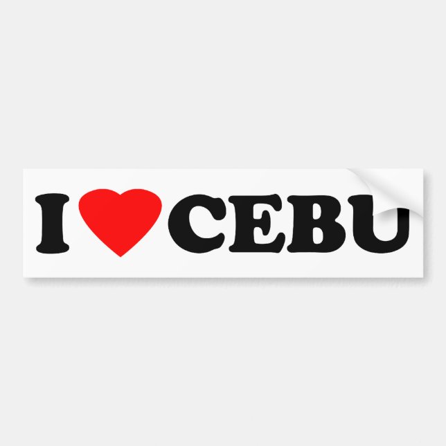 Autocollant De Voiture J'aime Cebu (Devant)