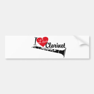 Autocollant De Voiture J'Aime Clarinet