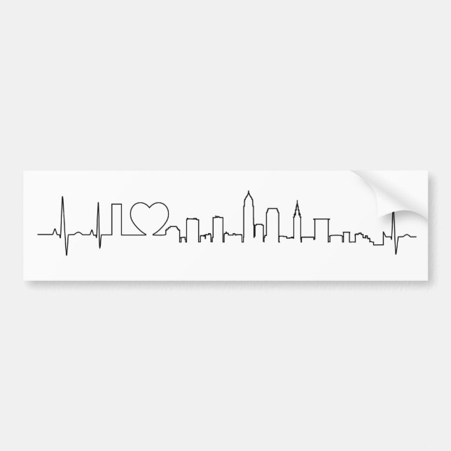 Autocollant De Voiture J'aime Cleveland dans un style extraordinaire (Devant)