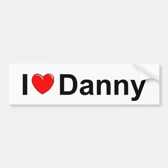 Autocollant De Voiture J'aime (coeur) Danny (Devant)