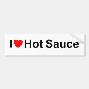 Autocollant De Voiture J'aime (coeur) la sauce chaude