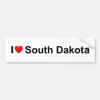 Autocollant De Voiture J'aime (coeur) le Dakota du Sud