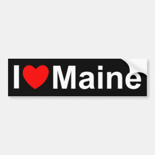 Autocollant De Voiture J'aime (coeur) le Maine