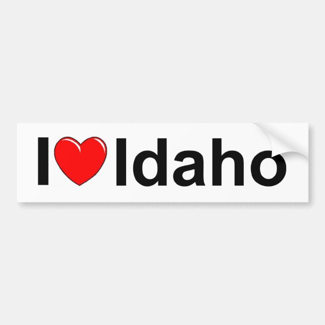 Autocollant De Voiture J'aime (coeur) l'Idaho (Devant)