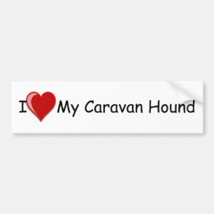 Autocollant De Voiture J'aime (coeur) mon chien de chasse de caravane
