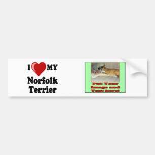 Autocollant De Voiture J'aime (coeur) mon chien de Norfolk Terrier