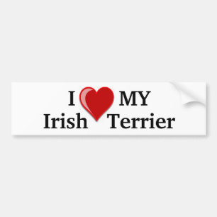 Autocollant De Voiture J'aime (coeur) mon chien de Terrier irlandais