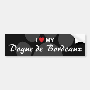 Autocollant De Voiture J'aime (coeur) mon Dogue de Bordeaux
