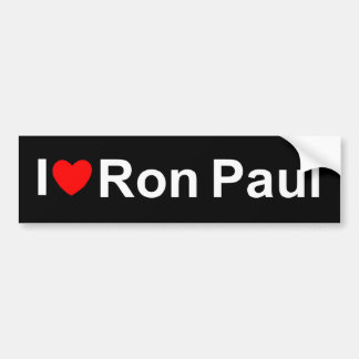 Autocollant De Voiture J'aime (coeur) Ron Paul