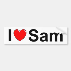 Autocollant De Voiture J'aime (coeur) Sam