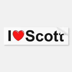 Autocollant De Voiture J'aime (coeur) Scott